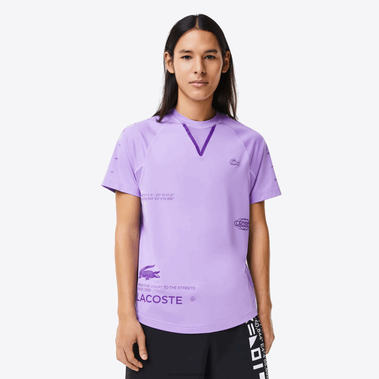 Lacoste sportief T-shirt van stretchjersey 0828H827 paars 6md Heren