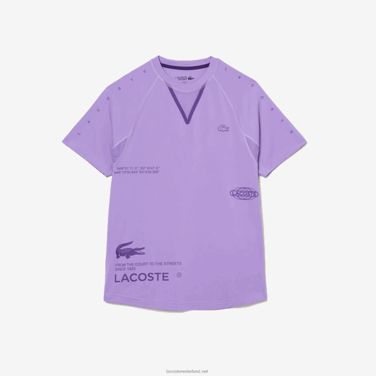 Lacoste sportief T-shirt van stretchjersey 0828H827 paars 6md Heren