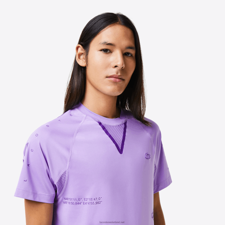Lacoste sportief T-shirt van stretchjersey 0828H827 paars 6md Heren