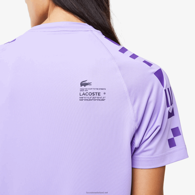Lacoste sportief T-shirt van stretchjersey 0828H827 paars 6md Heren
