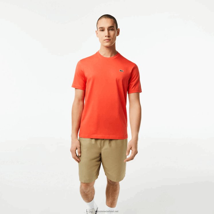 Lacoste sportief ademend t-shirt 0828H83 oranje 02k Heren