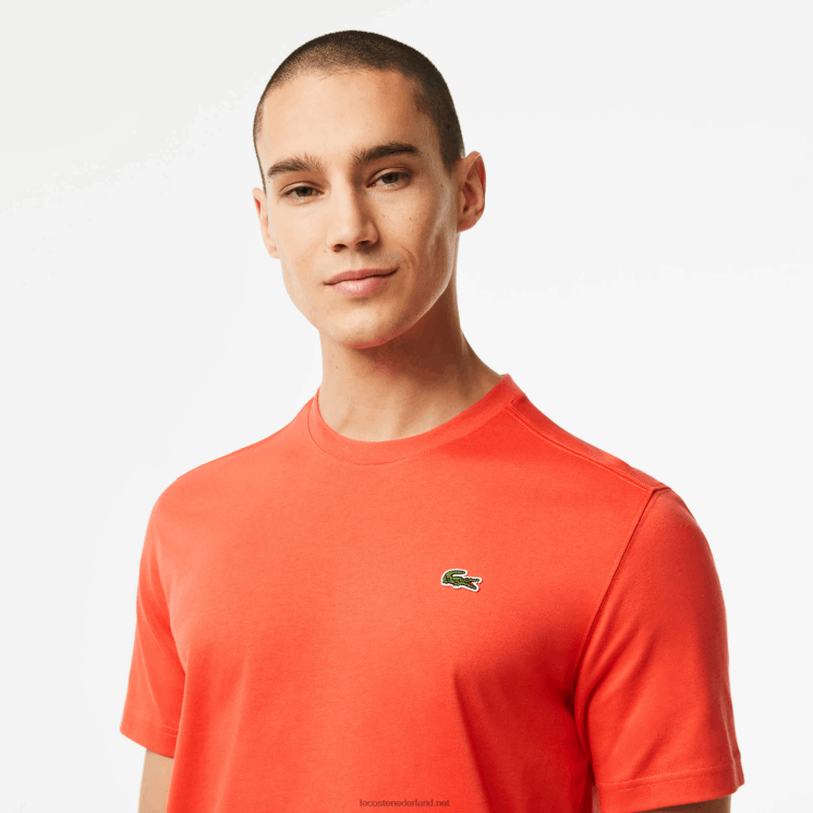 Lacoste sportief ademend t-shirt 0828H83 oranje 02k Heren