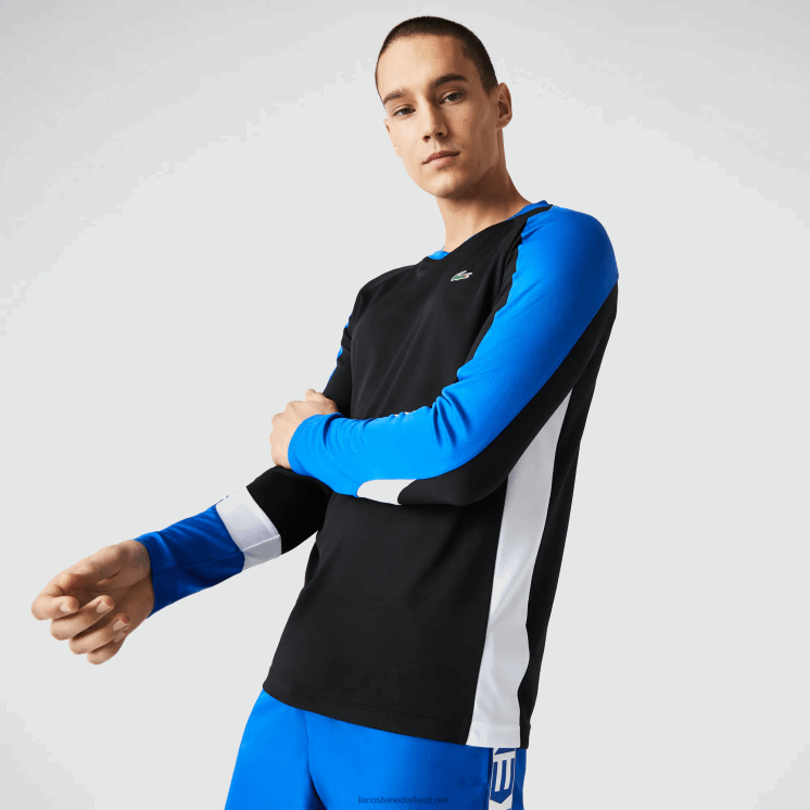 Lacoste sporttennis t-shirt 0828H753 zwart blauw wit zfz Heren