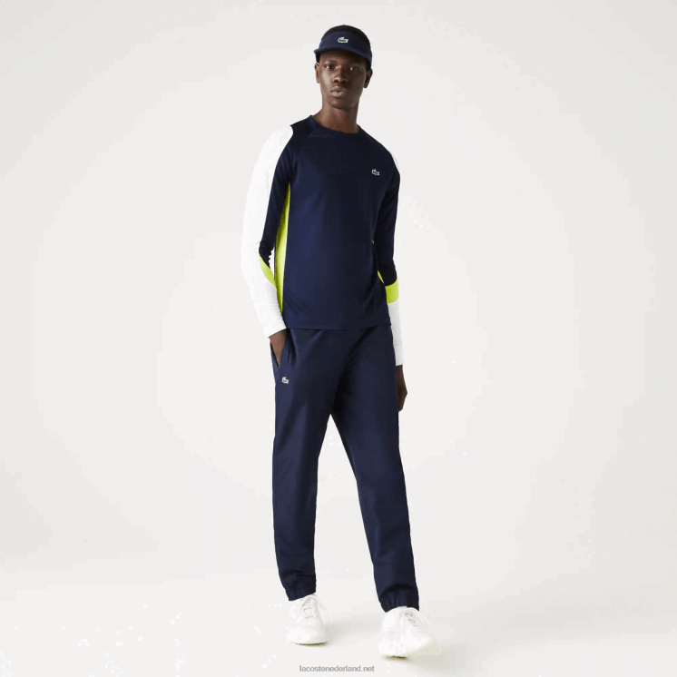 Lacoste sporttennis t-shirt 0828H754 marineblauw geel wit 692 Heren