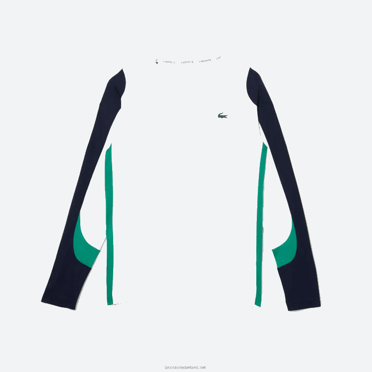 Lacoste sporttennis t-shirt 0828H755 wit groen marineblauw yh9 Heren