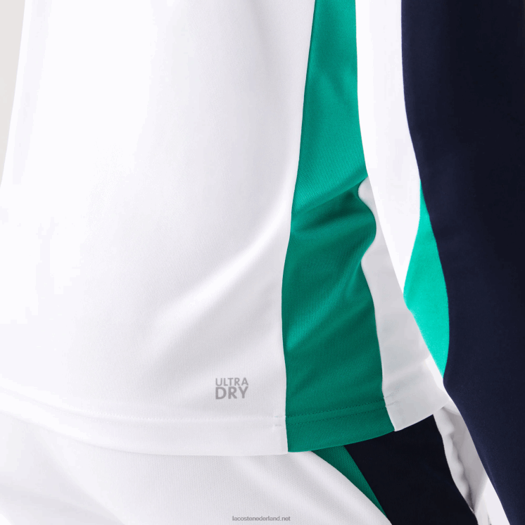 Lacoste sporttennis t-shirt 0828H755 wit groen marineblauw yh9 Heren