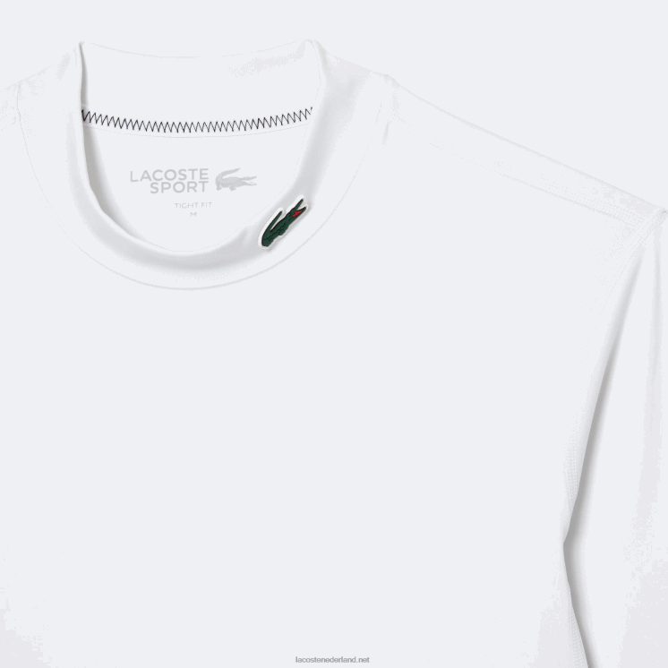 Lacoste strak sport T-shirt met lange mouwen 0828H245 wit 001 Heren