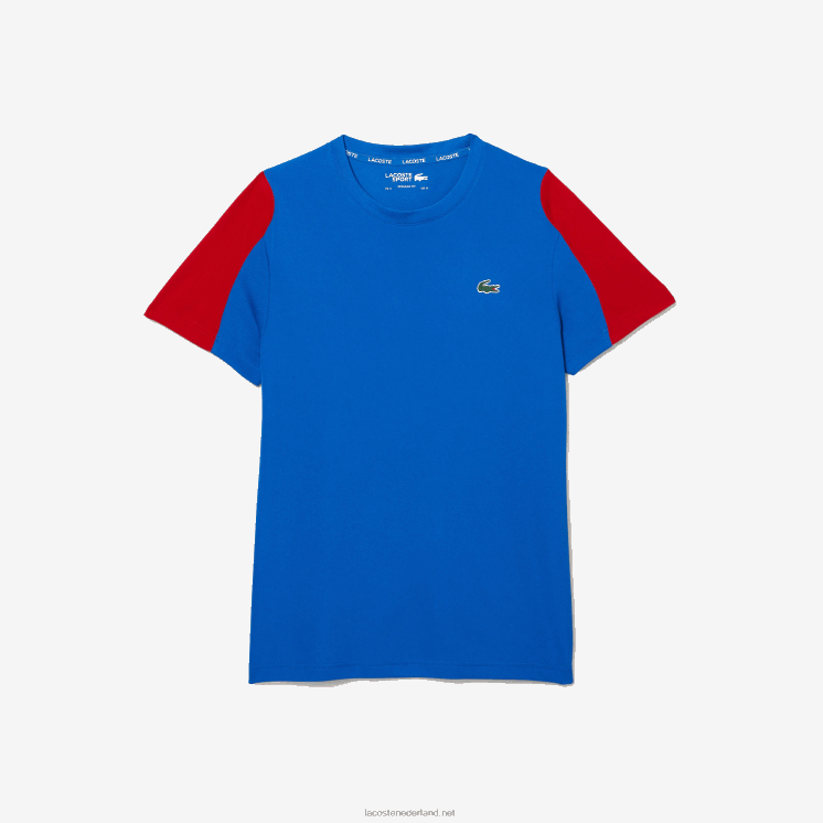 Lacoste tennis t-shirt met krokodillenprint 0828H587 blauw rood wit yh7 Heren