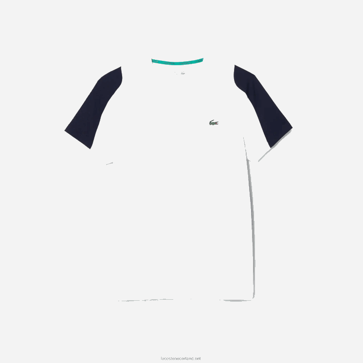 Lacoste tennis t-shirt met krokodillenprint 0828H588 wit groen marineblauw yh9 Heren