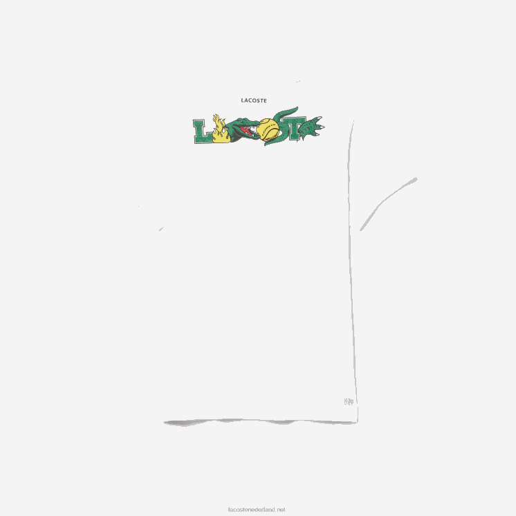 Lacoste tennis t-shirt met krokodillenprint 0828H681 wit 001 Heren