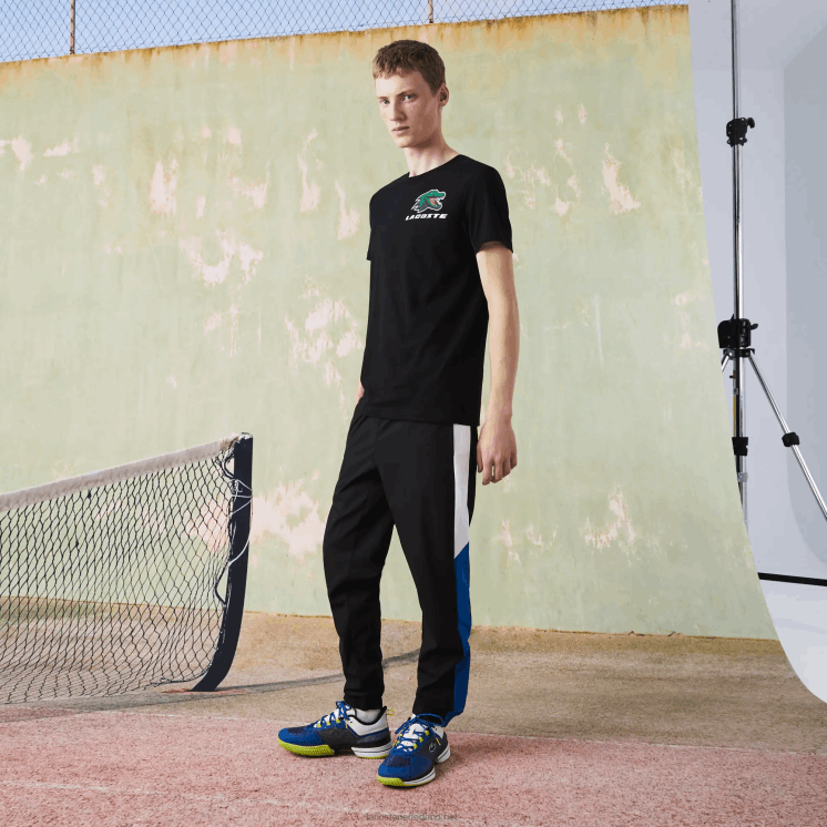 Lacoste tennis t-shirt met krokodillenprint 0828H682 zwart 031 Heren