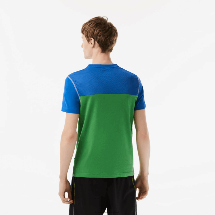 Lacoste tennis x daniil medvedev jersey t-shirt 0828H25 blauw groen wit geel buc Heren