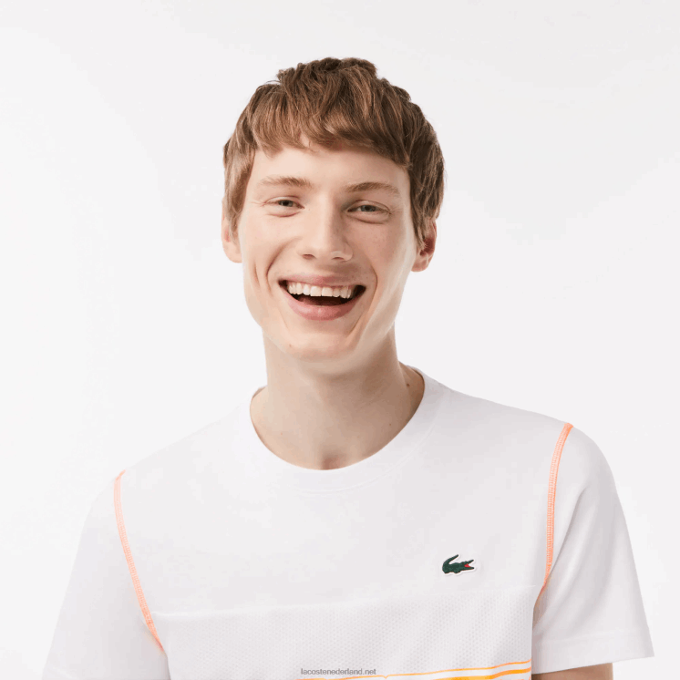 Lacoste tennis x daniil medvedev jersey t-shirt 0828H26 wit blauw oranje wyi Heren