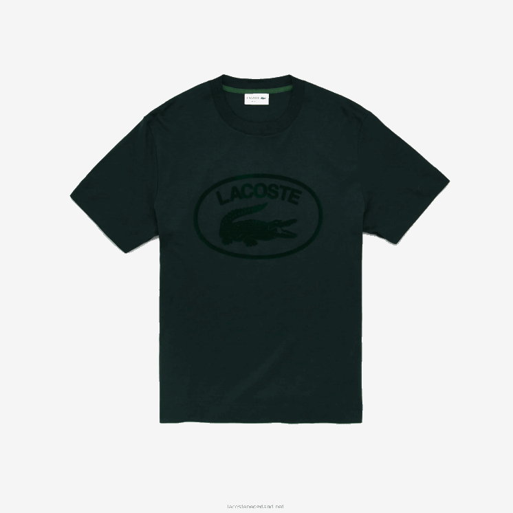 Lacoste ton-sur-ton katoenen T-shirt met relaxte pasvorm 0828H134 groen yzp Heren