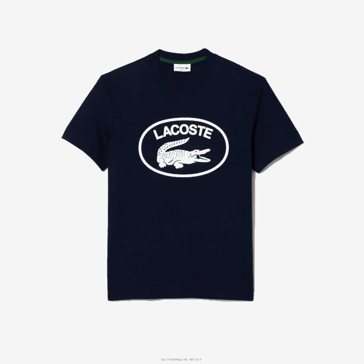 Lacoste ton-sur-ton katoenen T-shirt met relaxte pasvorm 0828H147 zwart/wit hh Heren