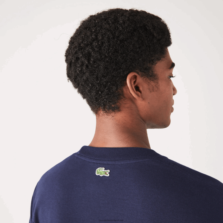 Lacoste ton-sur-ton katoenen T-shirt met relaxte pasvorm 0828H147 zwart/wit hh Heren