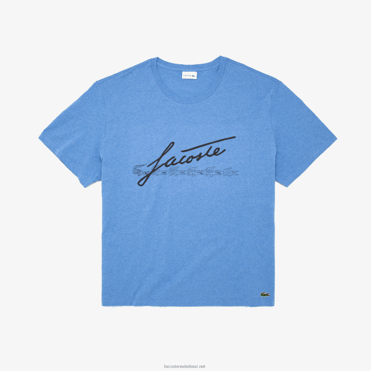Lacoste xl T-shirt met kenmerkende print 0828H848 blauwe rug hg3 Heren