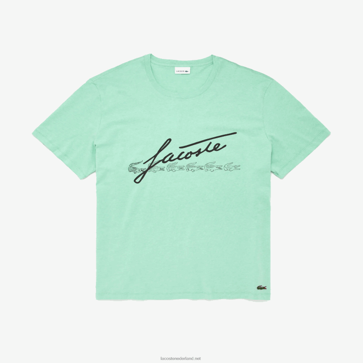 Lacoste xl T-shirt met kenmerkende print 0828H850 groen hcv Heren