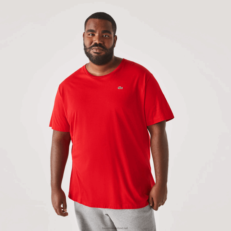Lacoste xl katoenen jersey t-shirt met ronde hals 0828H756 rood 240 Heren