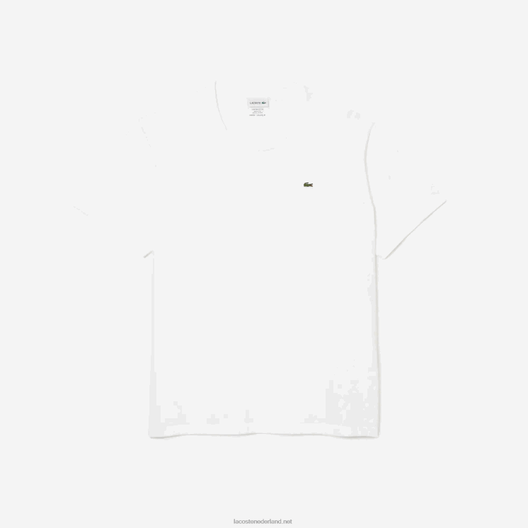 Lacoste xl katoenen jersey t-shirt met ronde hals 0828H758 wit 001 Heren
