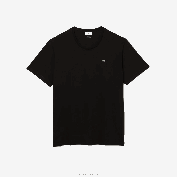Lacoste xl katoenen jersey t-shirt met ronde hals 0828H759 zwart 031 Heren