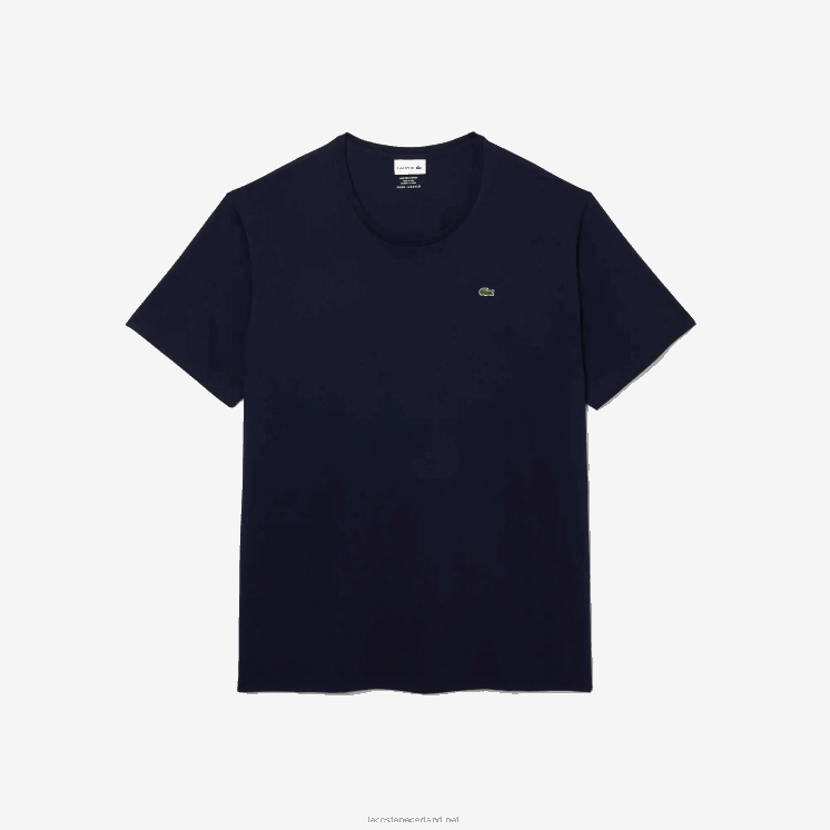 Lacoste xl katoenen jersey t-shirt met ronde hals 0828H769 marineblauw 166 Heren