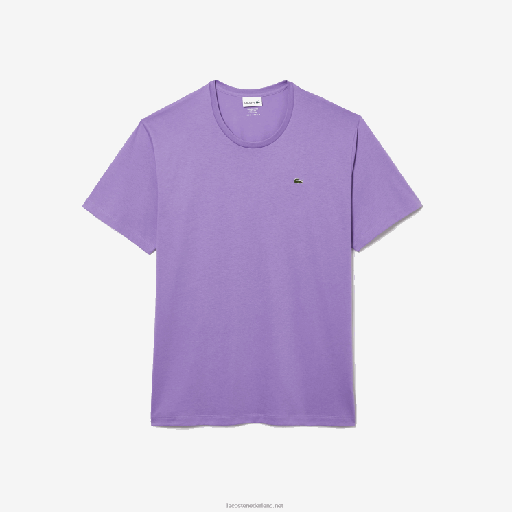 Lacoste xl katoenen jersey t-shirt met ronde hals 0828H829 paarse gfu Heren