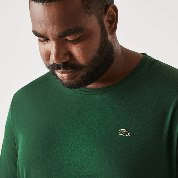 Lacoste xl katoenen jersey t-shirt met ronde hals 0828H832 groen 132 Heren
