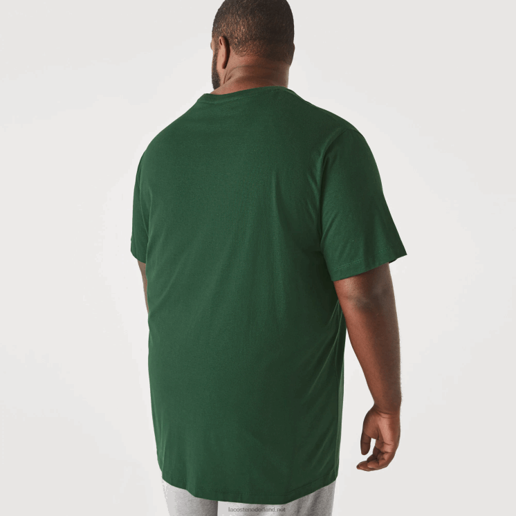 Lacoste xl katoenen jersey t-shirt met ronde hals 0828H832 groen 132 Heren