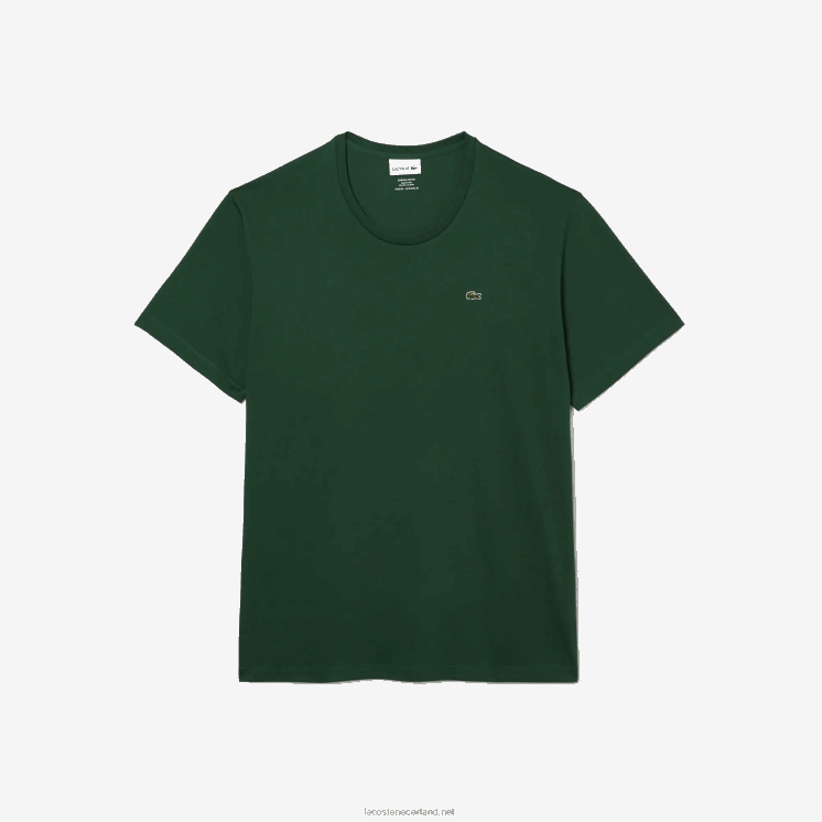 Lacoste xl katoenen jersey t-shirt met ronde hals 0828H832 groen 132 Heren