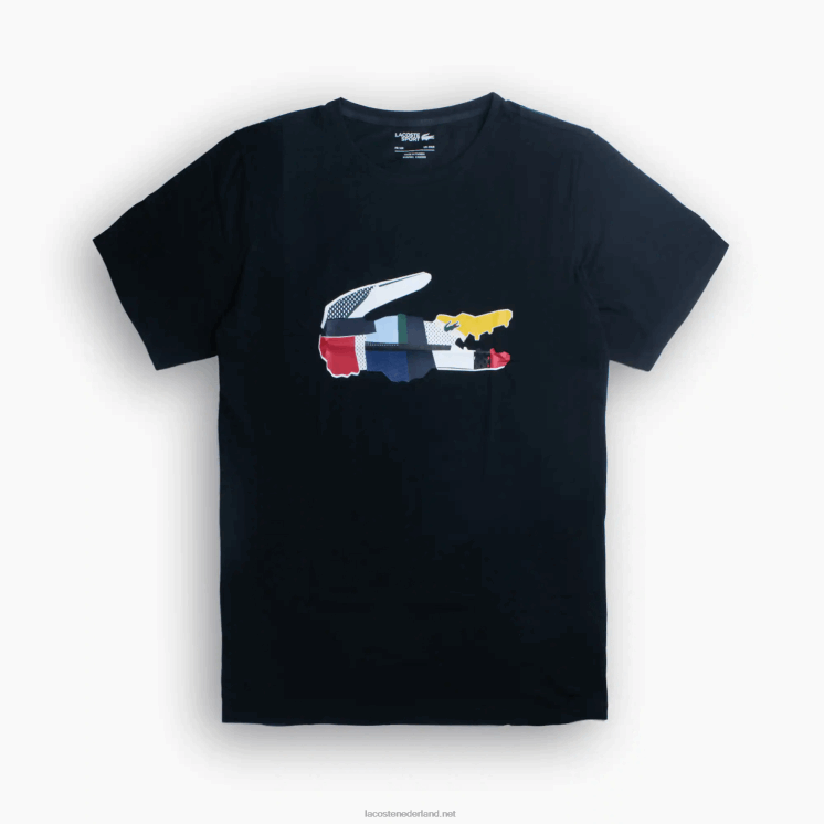 Lacoste xl krokodil print t-shirt 0828H888 zwart 031 Heren