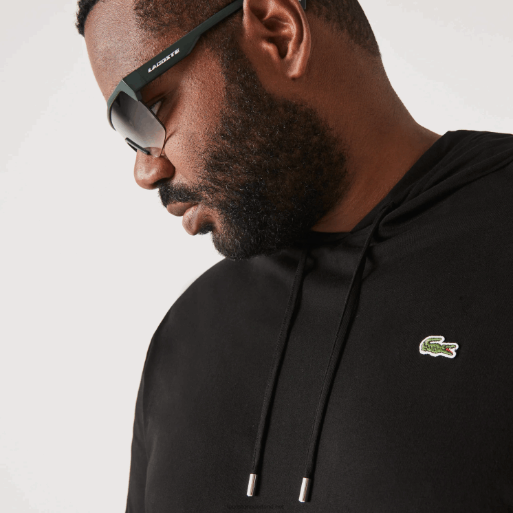 Lacoste xl regular-fit T-shirt met capuchon 0828H723 zwart 031 Heren
