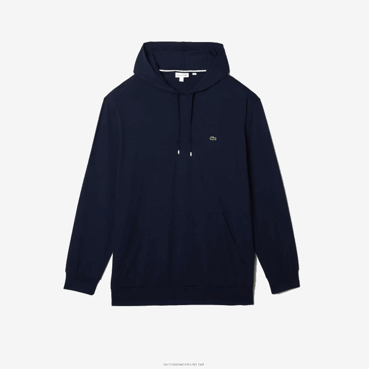 Lacoste xl regular-fit T-shirt met capuchon 0828H725 marineblauw 166 Heren