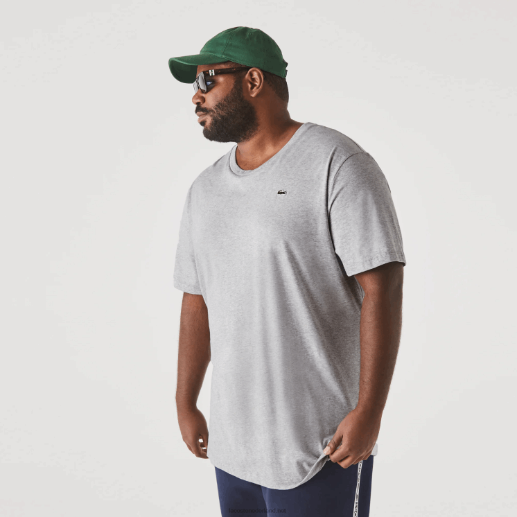 Lacoste xl regular fit T-shirt van pimakatoenjersey 0828H650 grijze chine ca Heren