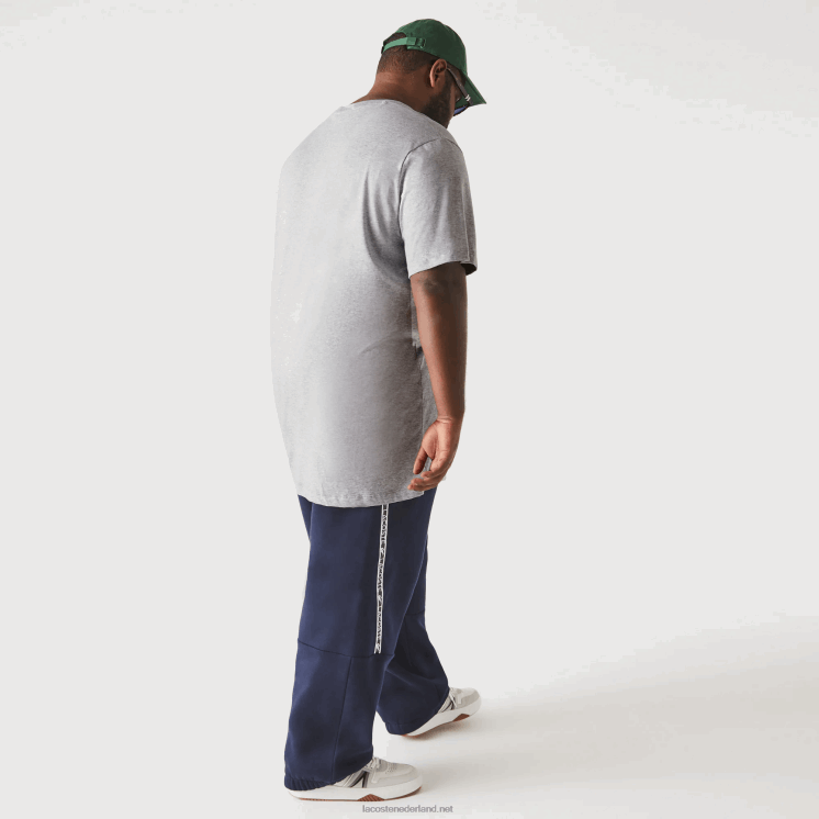 Lacoste xl regular fit T-shirt van pimakatoenjersey 0828H650 grijze chine ca Heren