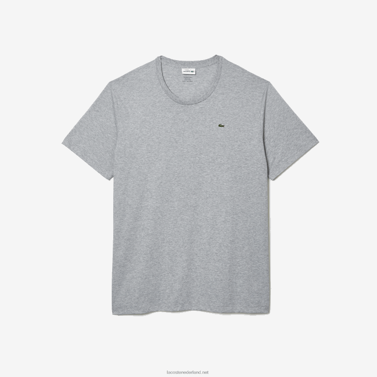 Lacoste xl regular fit T-shirt van pimakatoenjersey 0828H650 grijze chine ca Heren