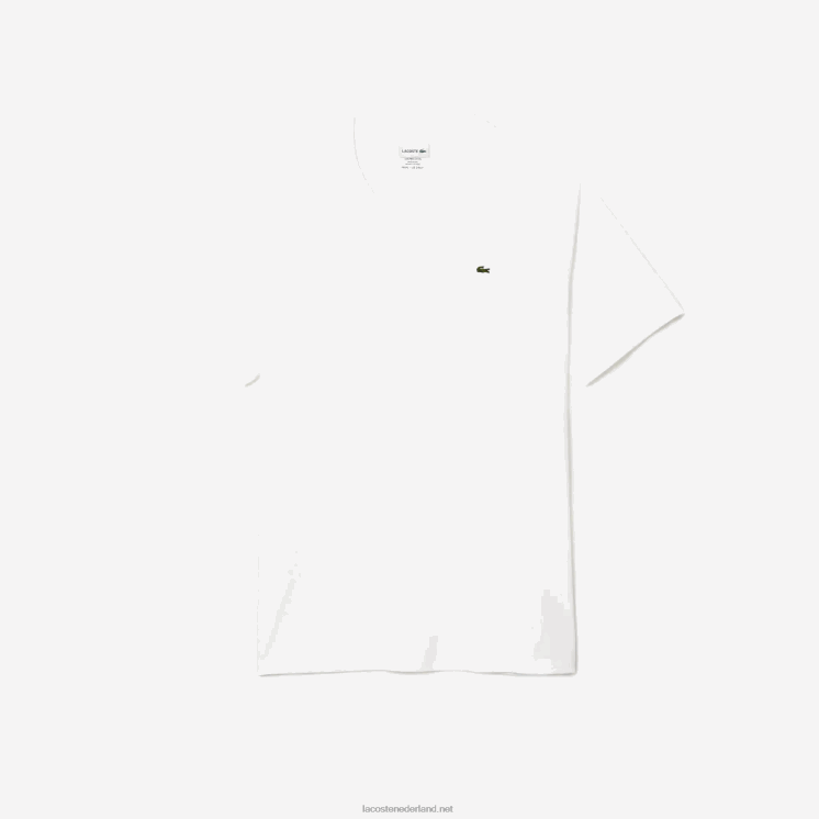 Lacoste xl regular fit T-shirt van pimakatoenjersey 0828H651 wit 001 Heren