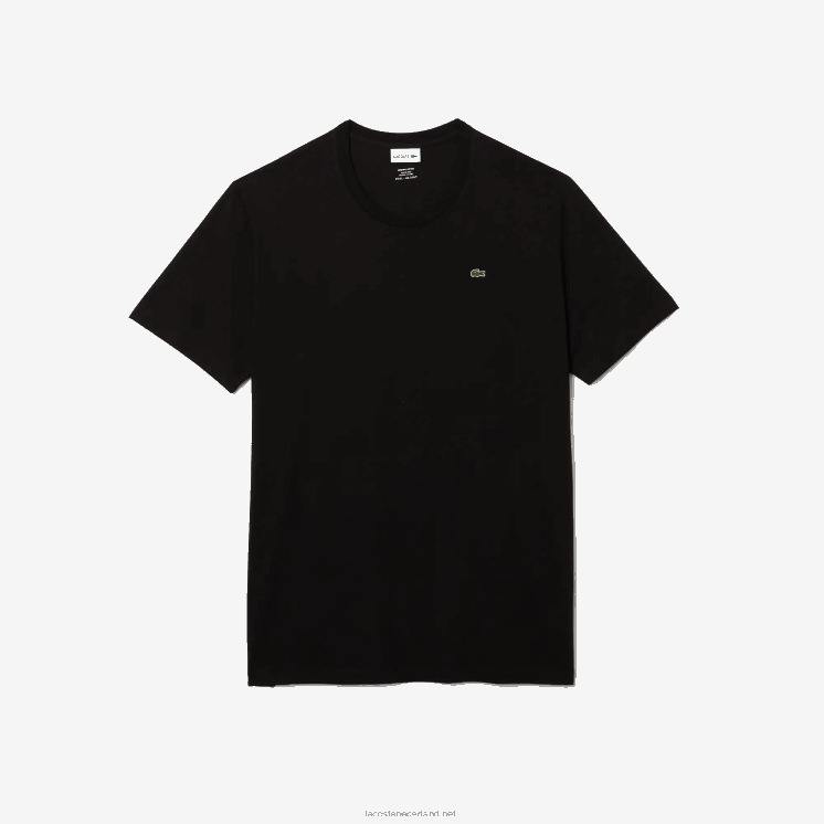 Lacoste xl regular fit T-shirt van pimakatoenjersey 0828H652 zwart 031 Heren