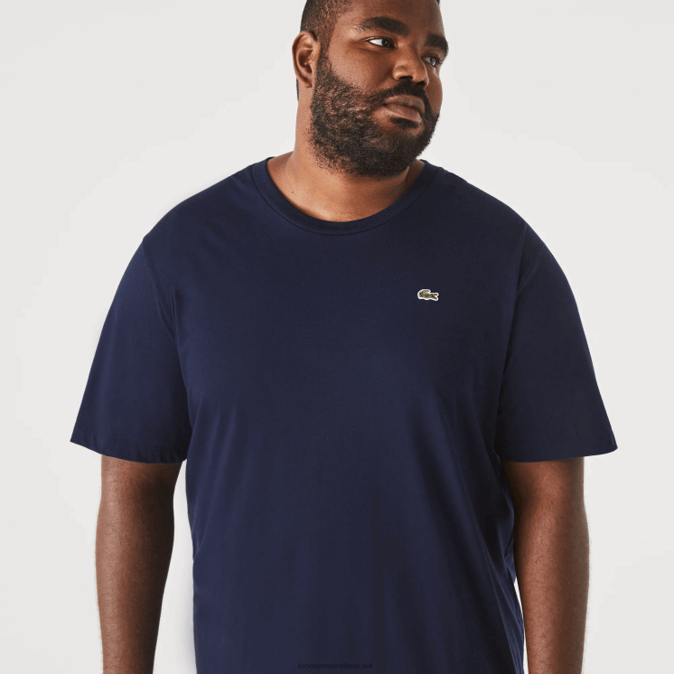 Lacoste xl regular fit T-shirt van pimakatoenjersey 0828H653 marineblauw 166 Heren
