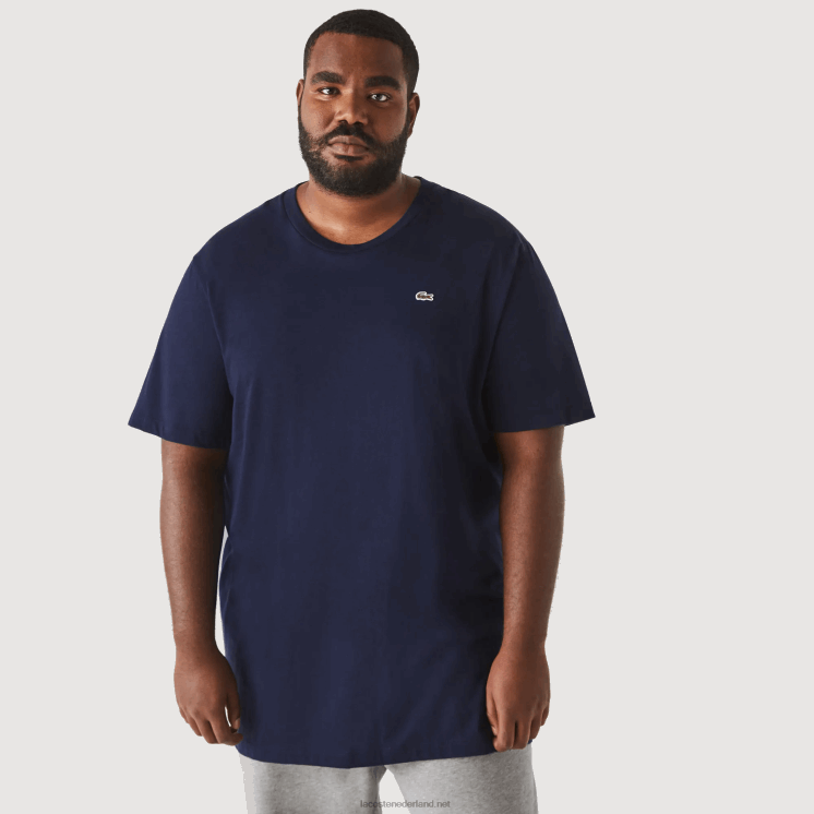 Lacoste xl regular fit T-shirt van pimakatoenjersey 0828H653 marineblauw 166 Heren