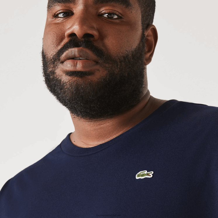 Lacoste xl regular fit T-shirt van pimakatoenjersey 0828H653 marineblauw 166 Heren