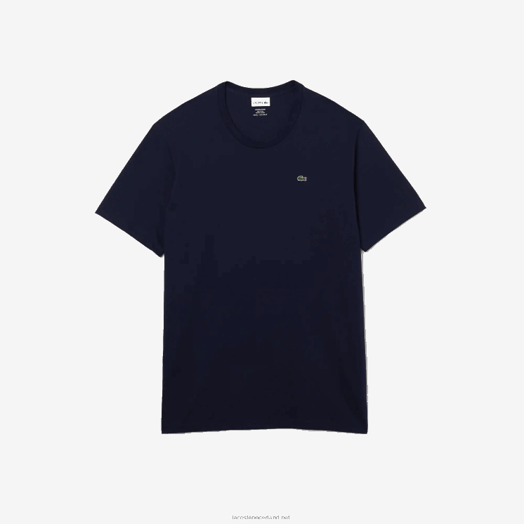 Lacoste xl regular fit T-shirt van pimakatoenjersey 0828H653 marineblauw 166 Heren