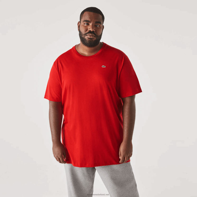 Lacoste xl regular fit T-shirt van pimakatoenjersey 0828H729 rood 240 Heren