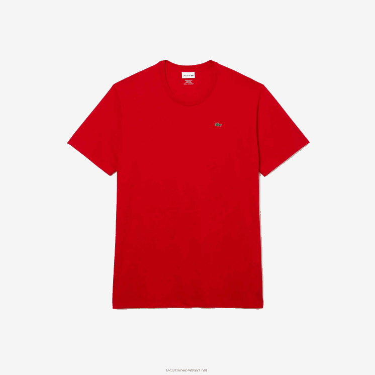 Lacoste xl regular fit T-shirt van pimakatoenjersey 0828H729 rood 240 Heren