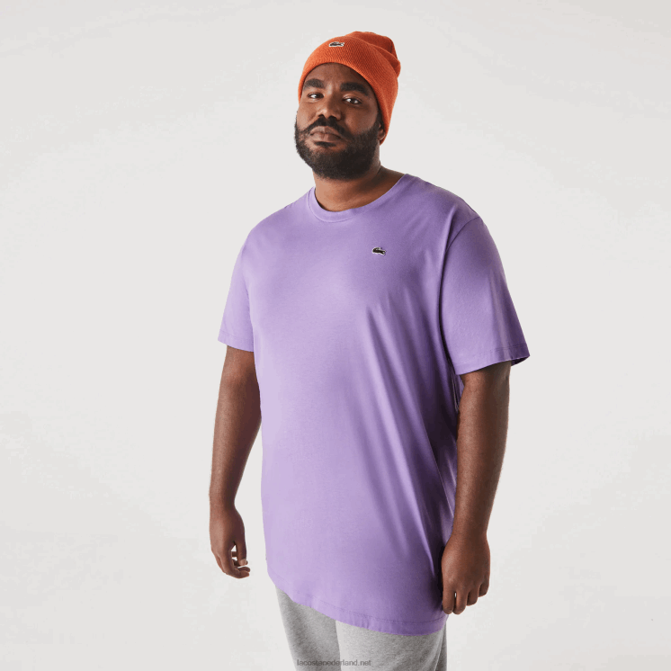 Lacoste xl regular fit T-shirt van pimakatoenjersey 0828H822 paarse gfu Heren