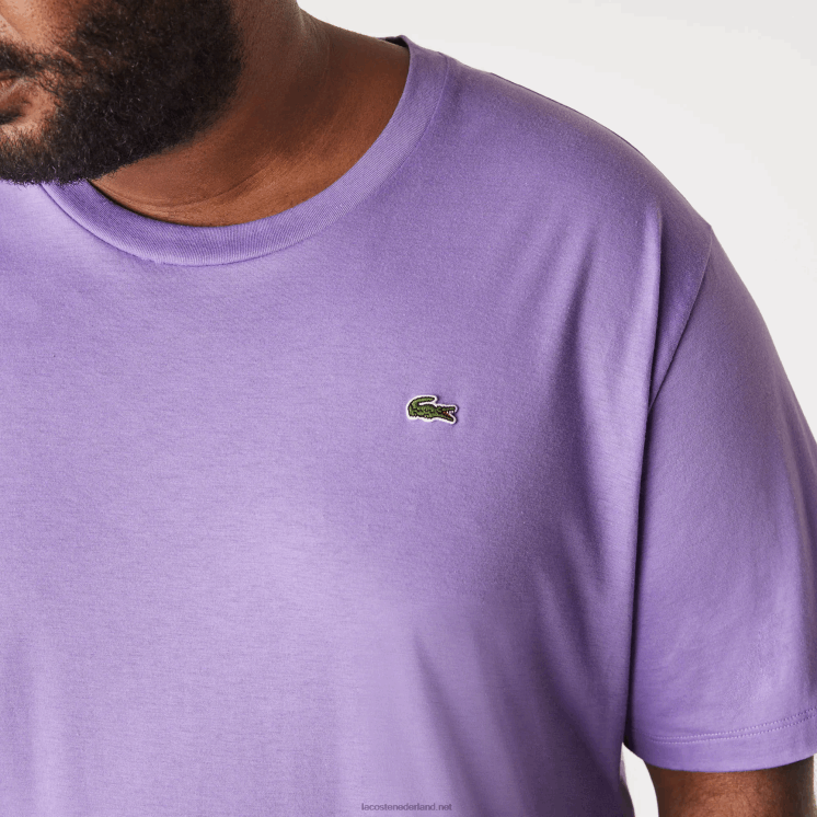 Lacoste xl regular fit T-shirt van pimakatoenjersey 0828H822 paarse gfu Heren