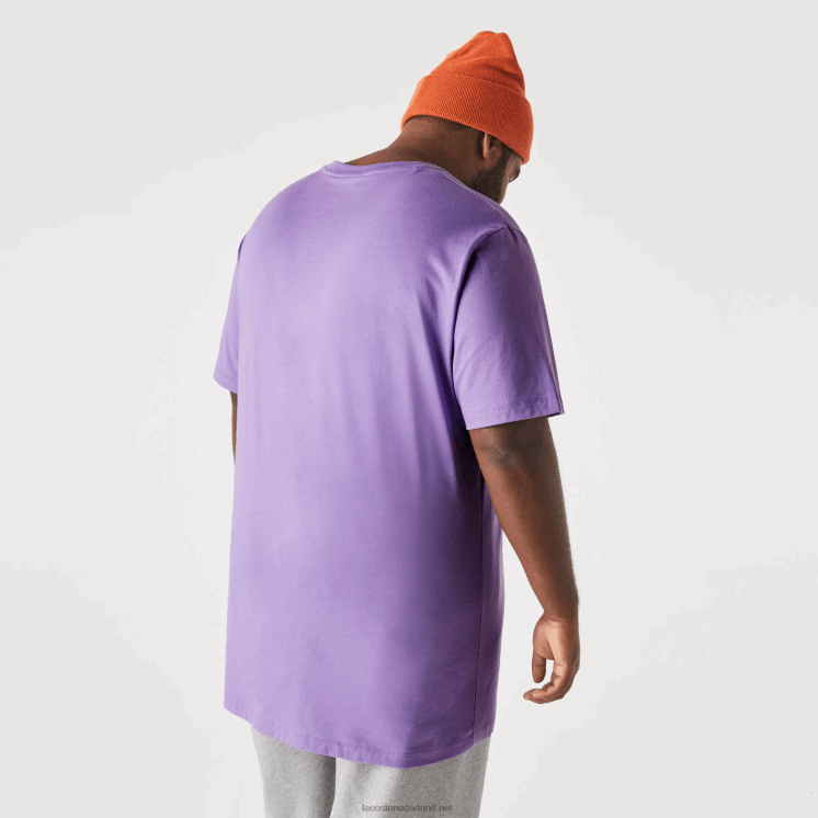 Lacoste xl regular fit T-shirt van pimakatoenjersey 0828H822 paarse gfu Heren