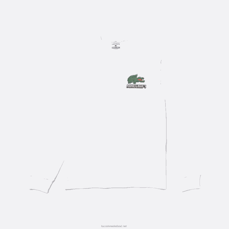 lacoste x minecraft T-shirt van biologisch katoen 0828H939 wit 001 Heren