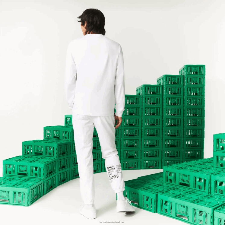lacoste x minecraft T-shirt van biologisch katoen 0828H939 wit 001 Heren