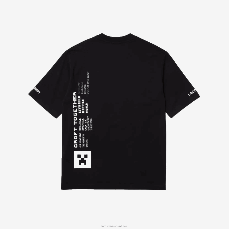 lacoste x minecraft losvallend T-shirt van biologisch katoen 0828H852 zwart 031 Heren